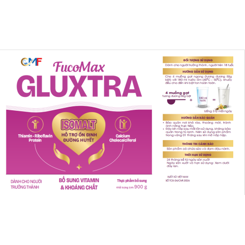 Sữa bột dinh dưỡng Fucomax Gluxtra 900g
